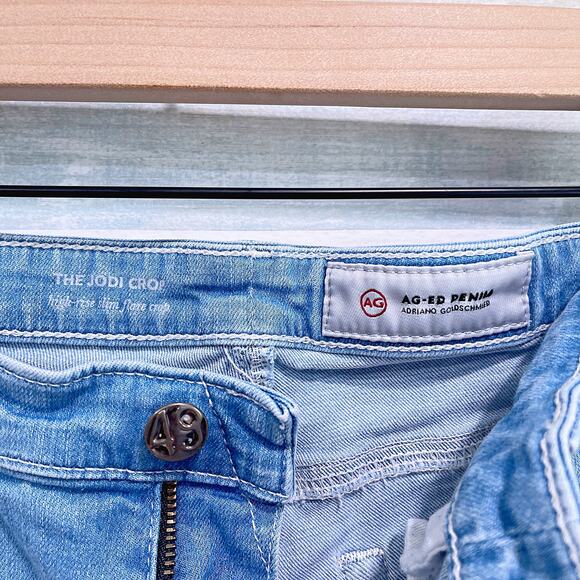 AG ADRIANO GOLDSCHMIED Jodi Crop Jeans High Rise Slim Crop Raw Hem Womens 29 - Picture 7 of 9